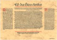 Eid des Hippokrates griechisch - deutsch - latein, Poster A3 
