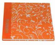 Gästebuch-Blumenranke-orange-perlmutt 