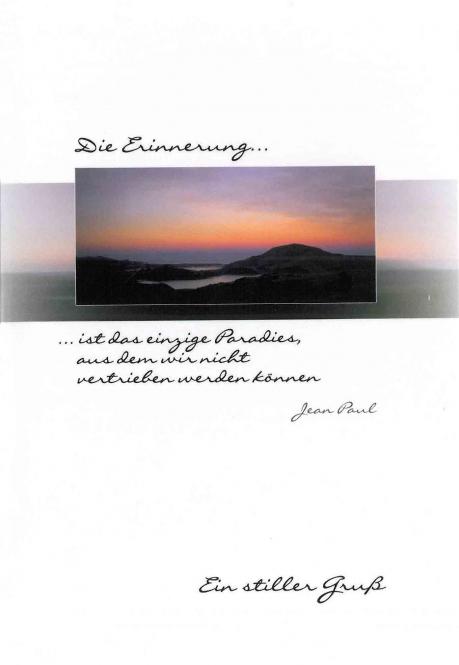 Faltkarte Trauer - Die Erinnerung - aus 98403/8 