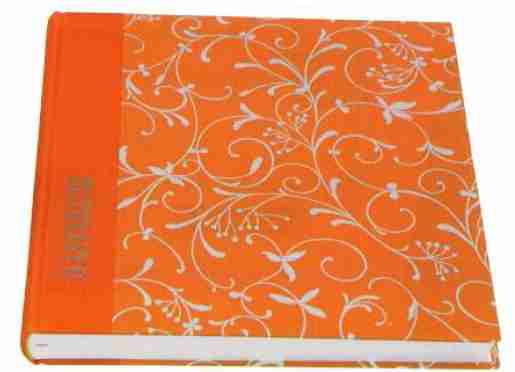 Gästebuch-groß-Blumenranke-orange 