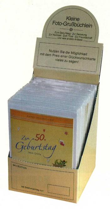 Display Grußbüchlein Zahlengeburtstage 40/50/60/70 